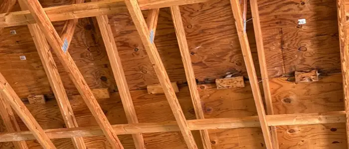 Roof leak in an attic that needs repair